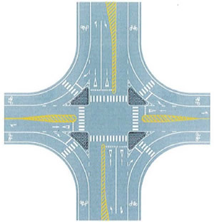 十字交叉口導(dǎo)流線設(shè)置示例