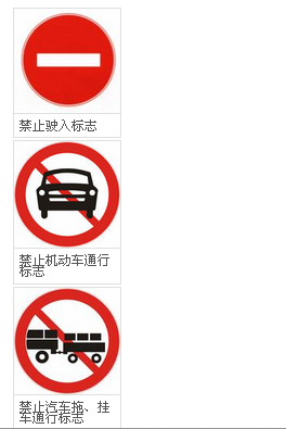 禁止通行標志有哪些類型？
