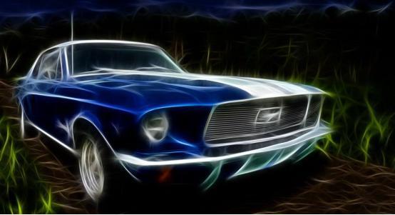 四個帶馬的車標，較后一款略顯掉檔次