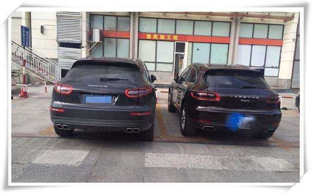 眾泰SR9換全套保時(shí)捷車(chē)標(biāo)，結(jié)果停車(chē)偶遇macan, 車(chē)主：太尷尬了